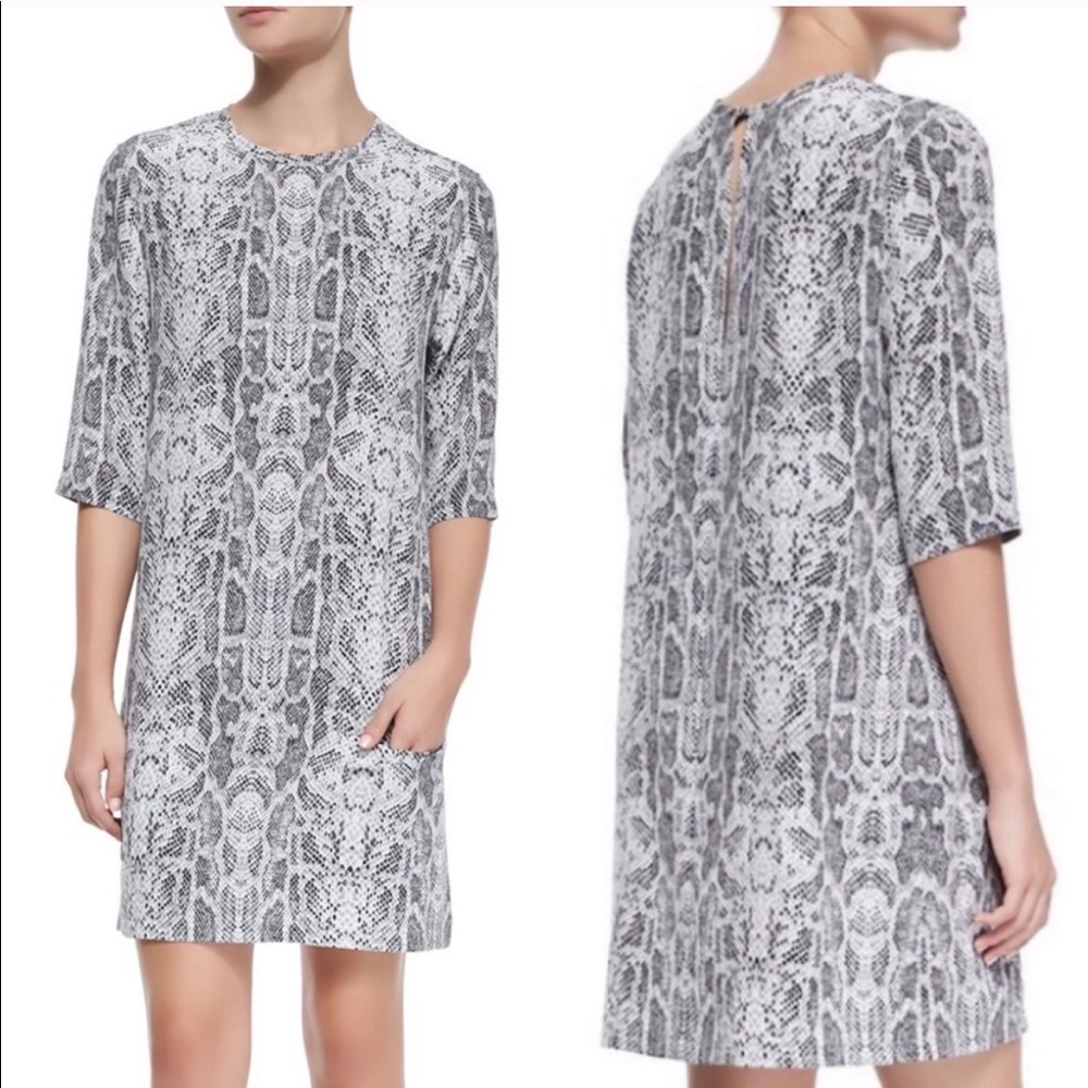 Equipment Loose-Fitting Snake Print Silk Dress